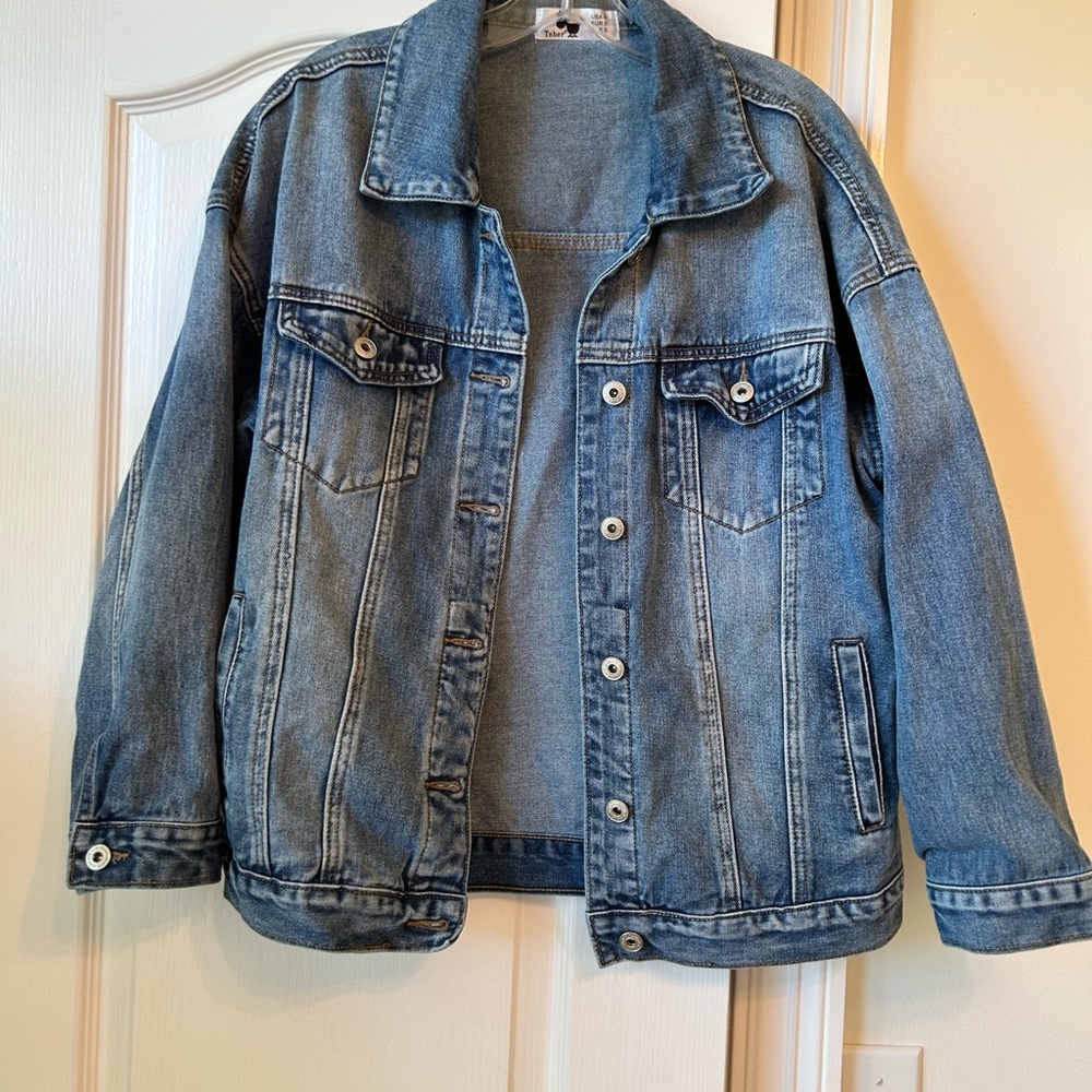 Tsher Women’s Oversized Classic Blue Denim Jacket